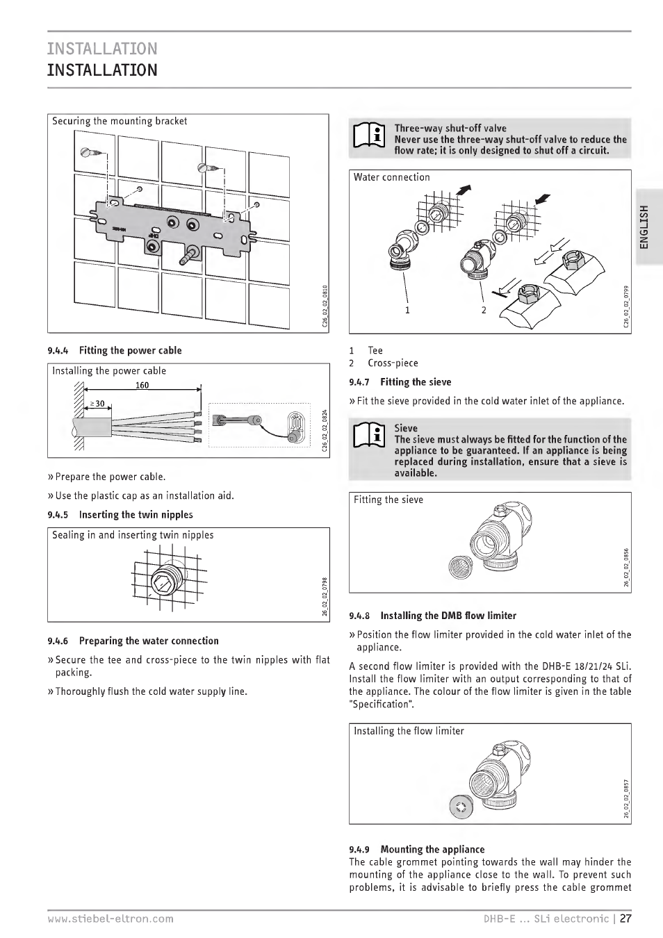 Installation installation, A''k | STIEBEL ELTRON DHB-E 13 SL User Manual | Page 27 / 168