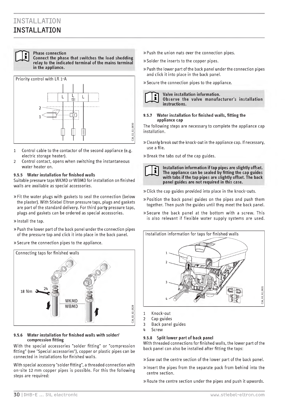 Installation installation | STIEBEL ELTRON DHB-E 13 SL User Manual | Page 30 / 168