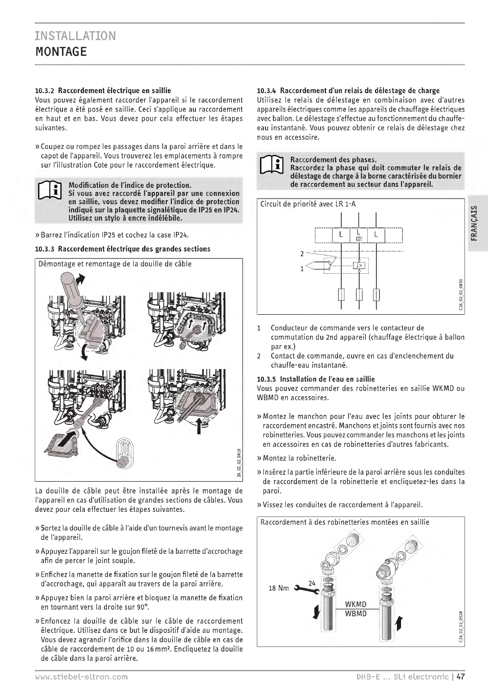 Installation montage | STIEBEL ELTRON DHB-E 13 SL User Manual | Page 47 / 168