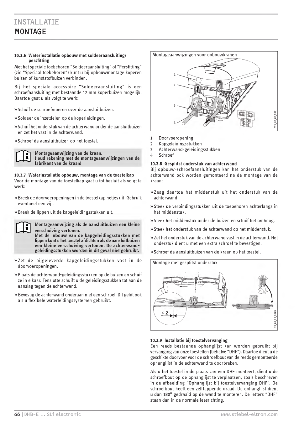 Installau e montage | STIEBEL ELTRON DHB-E 13 SL User Manual | Page 66 / 168