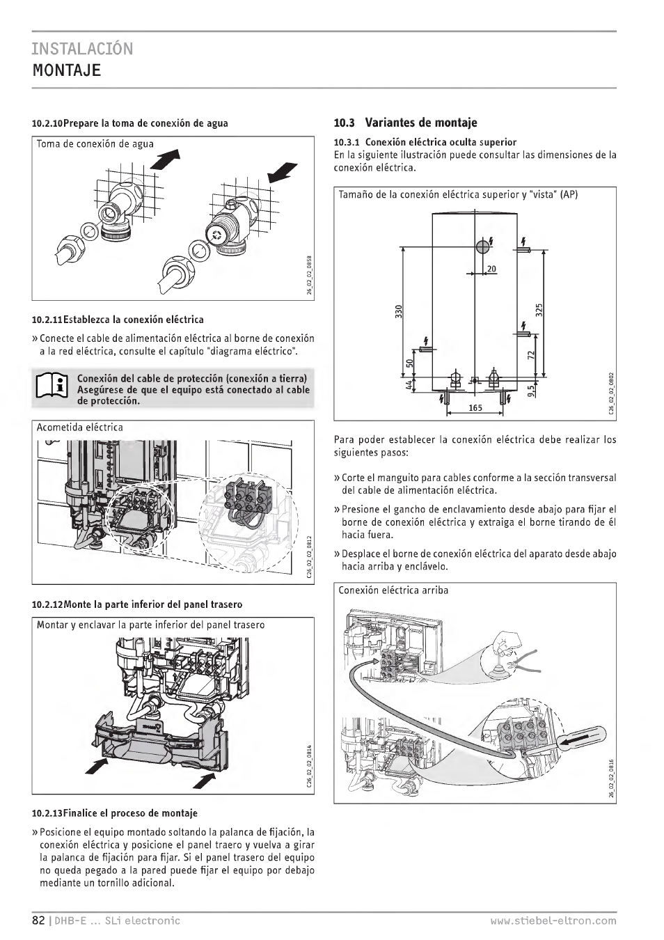 3 variantes ihe montaje, Instalación montaje, Ül 1 1 | STIEBEL ELTRON DHB-E 13 SL User Manual | Page 82 / 168