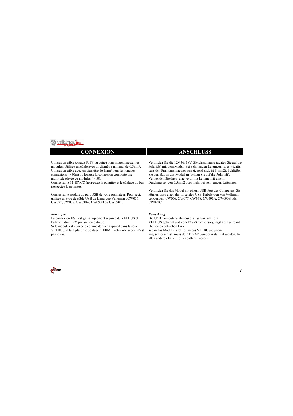 Velleman projects VMB1USB Short user manual User Manual | Page 7 / 16