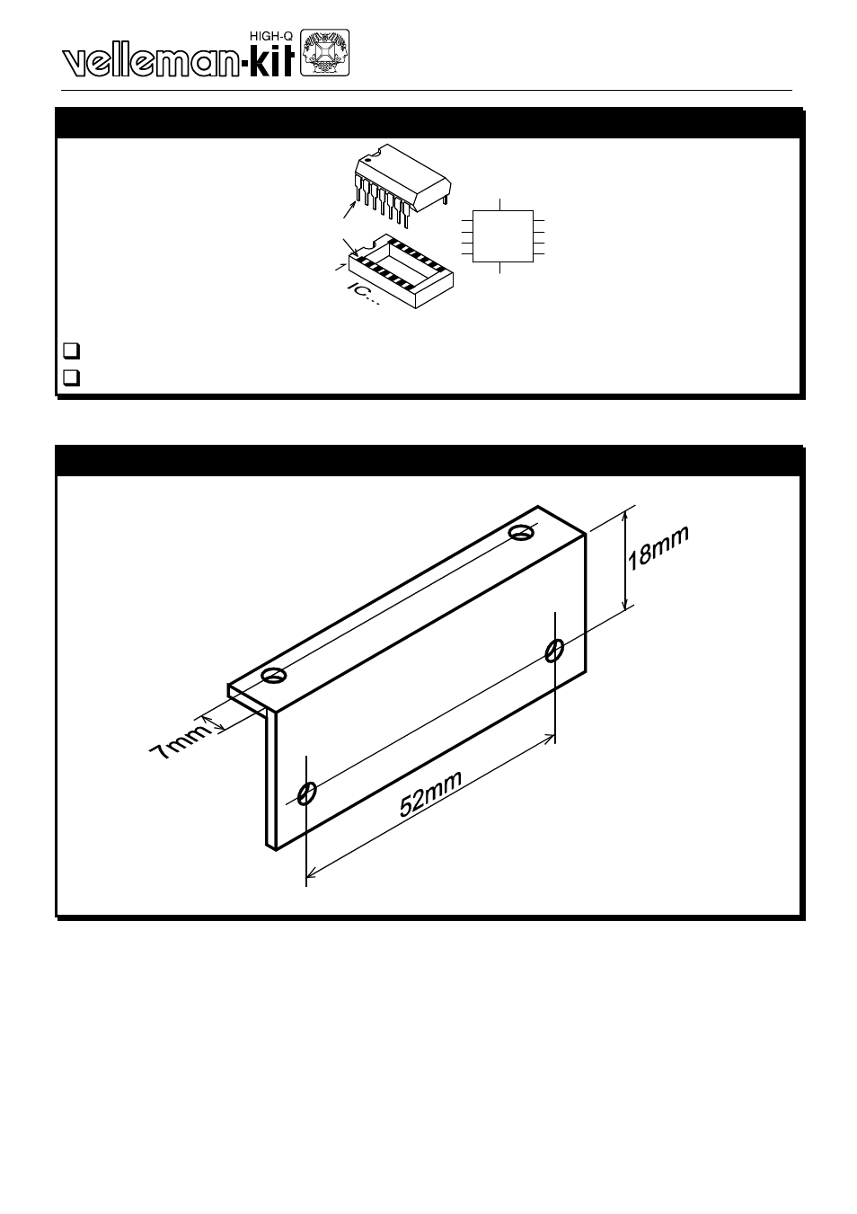 8 11. insert the ic’s in the socket, A. make or search for suitable bracket | Velleman projects K4305 Assembly instructions User Manual | Page 8 / 14