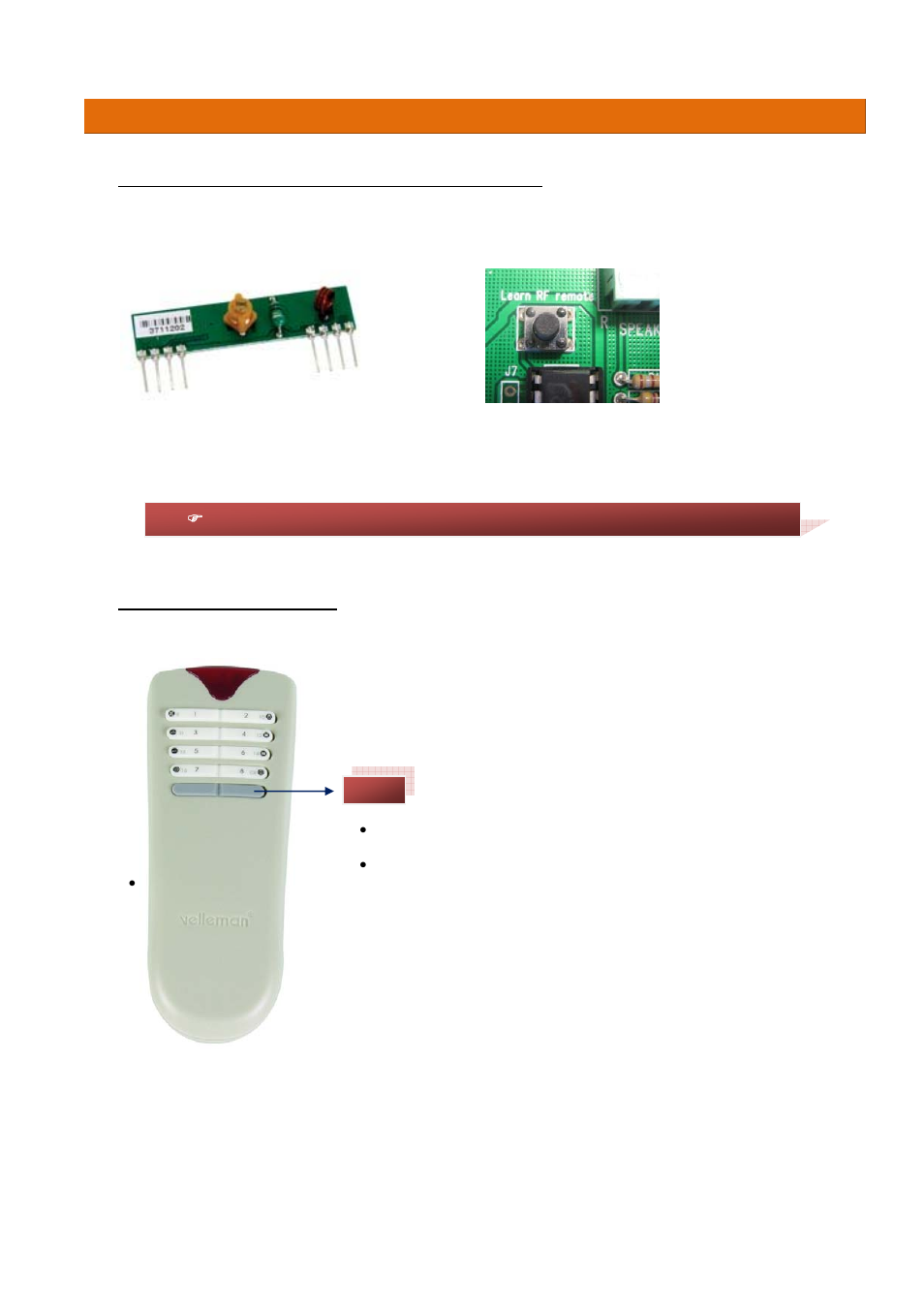 Learning a remote | Velleman К8095 User Manual | Page 5 / 9