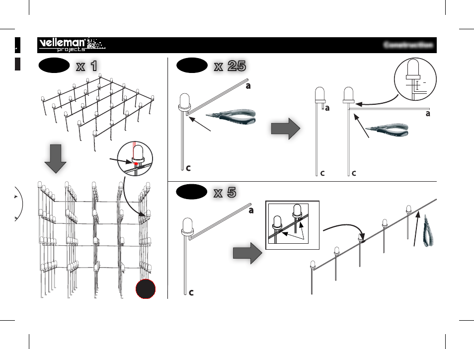 X 1 x 25 x 5, Bend | Velleman projects K8018B Assembly instructions User Manual | Page 10 / 16