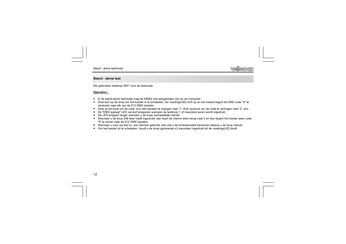 Velleman VM116 User Manual | Page 12 / 32