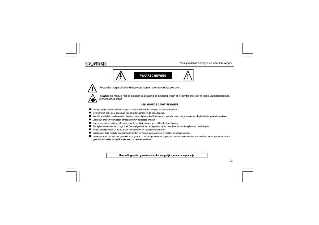 Velleman VM116 User Manual | Page 13 / 32