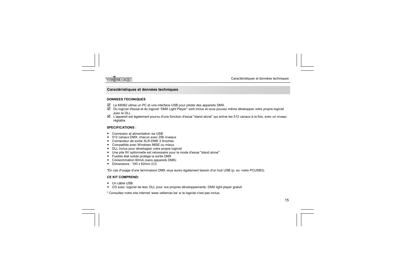 Velleman VM116 User Manual | Page 15 / 32