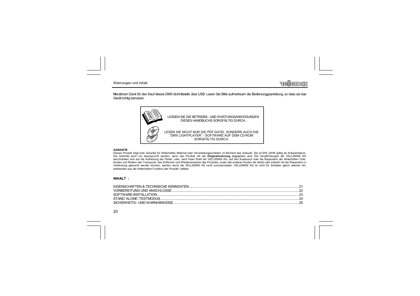 Velleman VM116 User Manual | Page 20 / 32