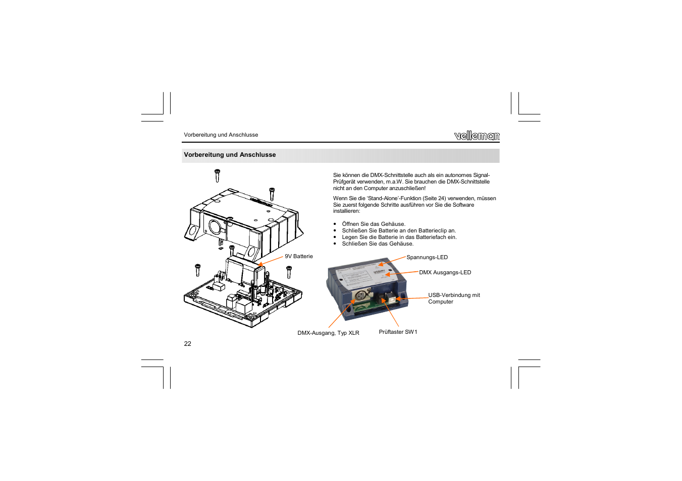 Velleman VM116 User Manual | Page 22 / 32