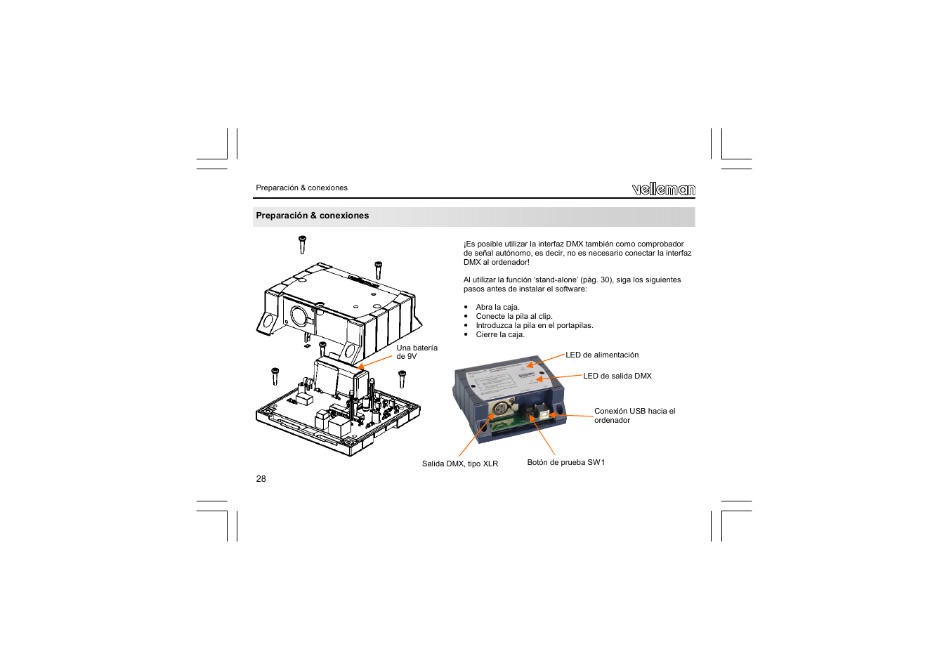 Velleman VM116 User Manual | Page 28 / 32