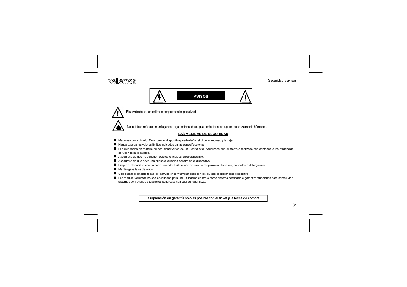 Velleman VM116 User Manual | Page 31 / 32