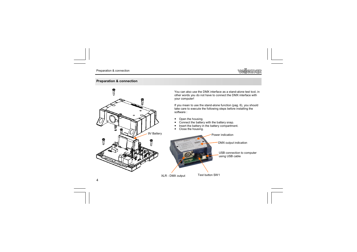 Velleman VM116 User Manual | Page 4 / 32