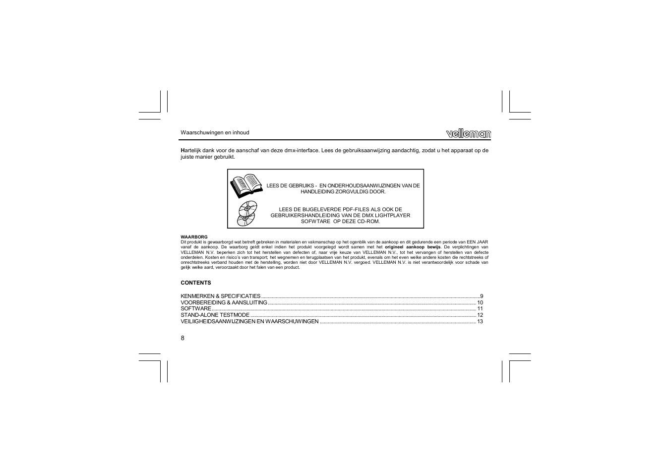 Velleman VM116 User Manual | Page 8 / 32