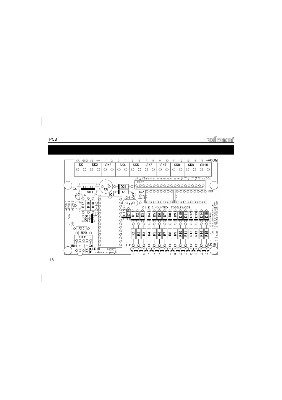 Velleman projects K8050 Assembly instructions User Manual | Page 18 / 20