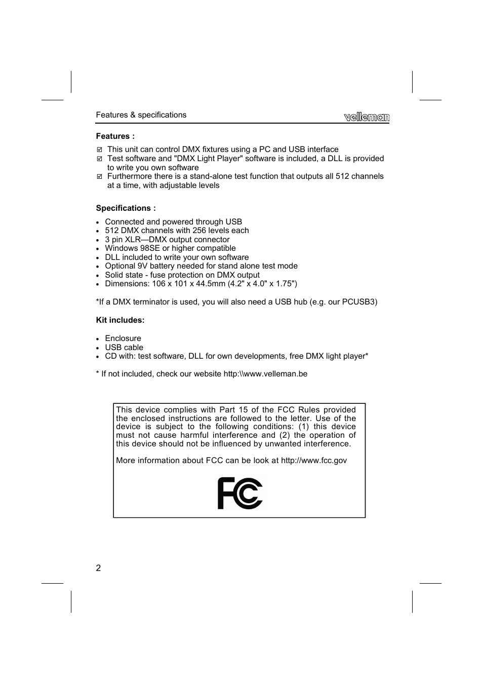 Velleman К8062 User Manual | Page 2 / 12