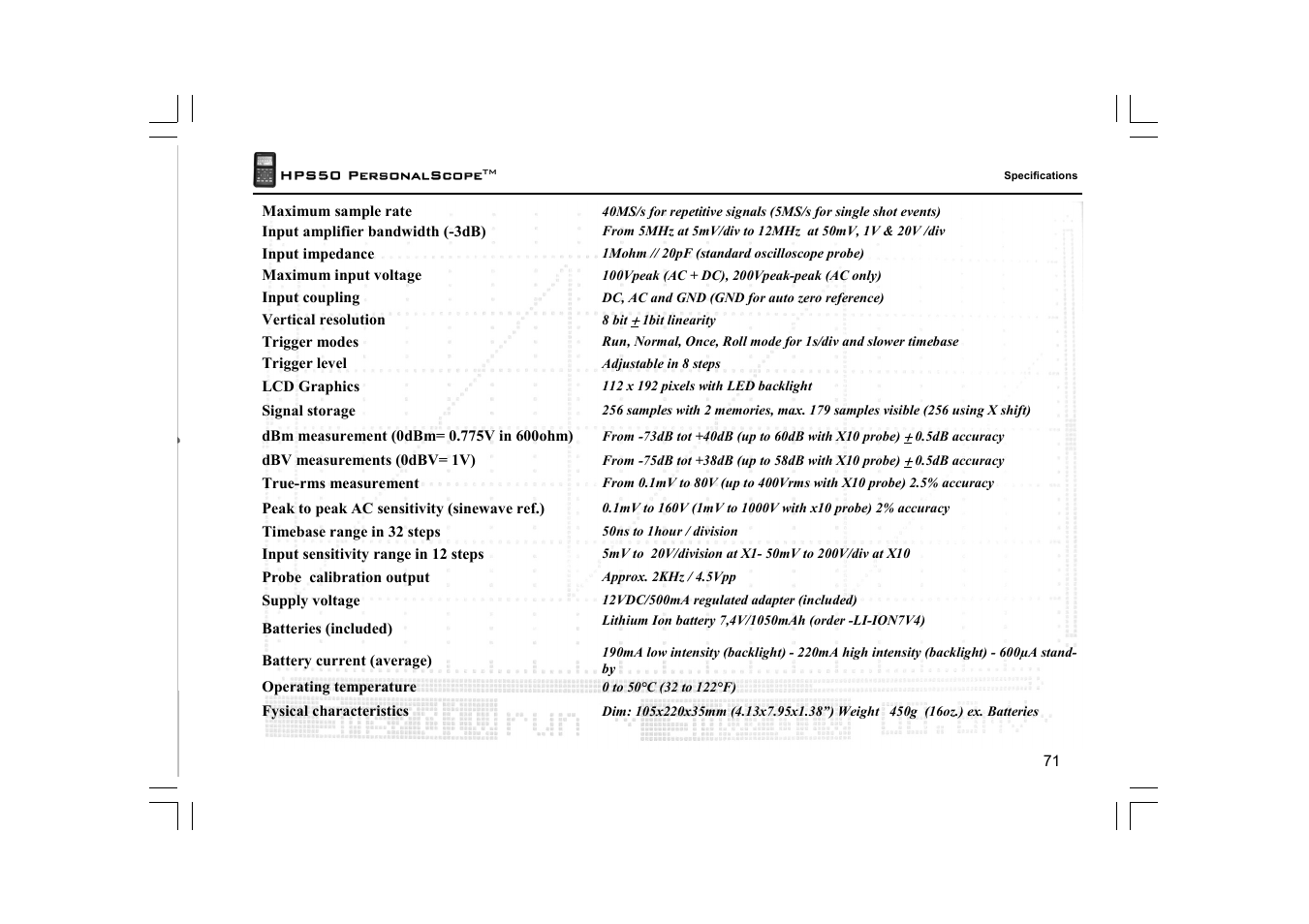 Velleman HPS50 User Manual | Page 71 / 72