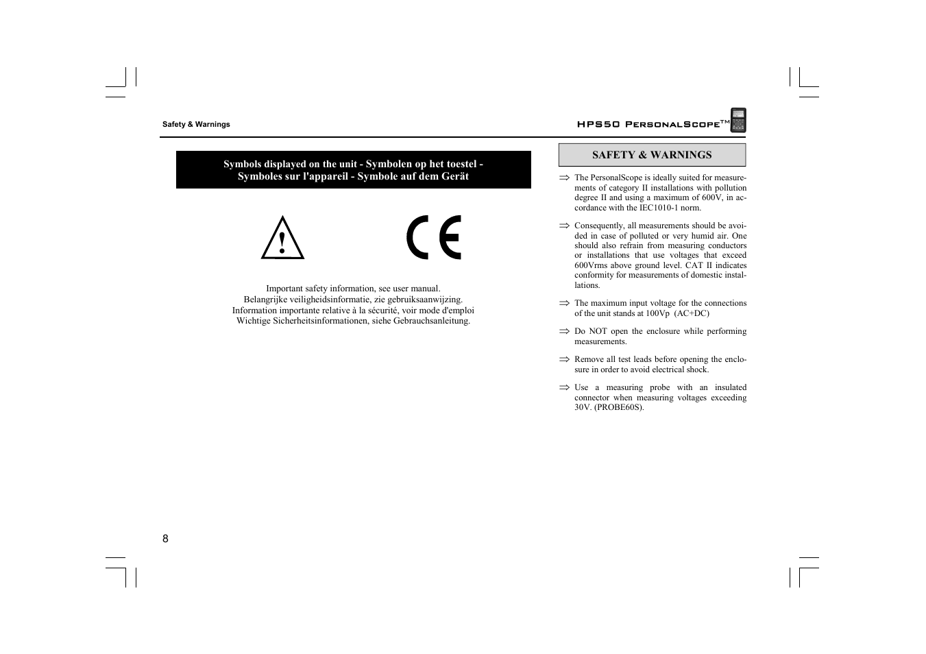 Velleman HPS50 User Manual | Page 8 / 72