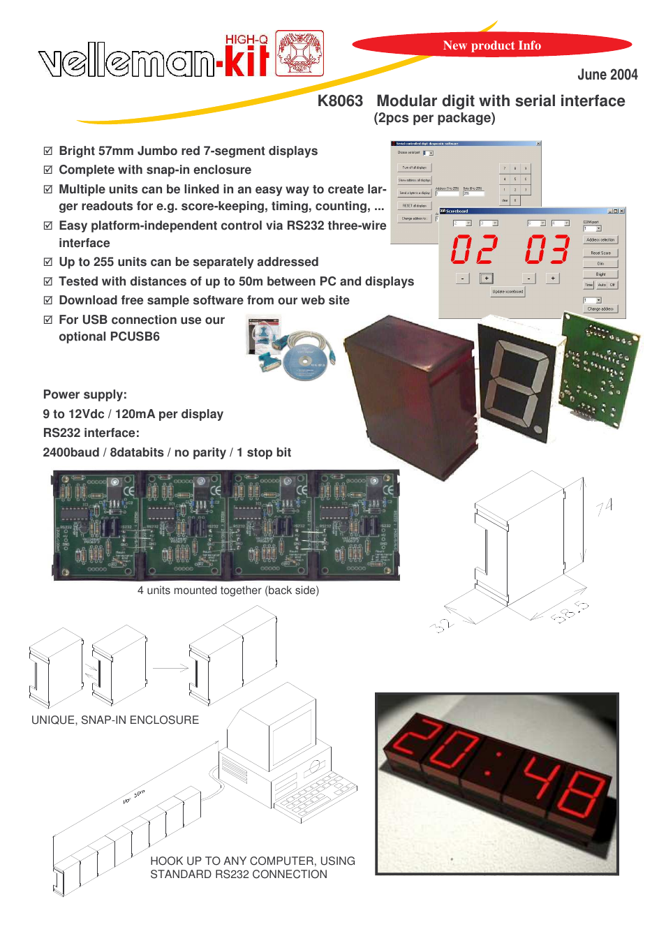 Velleman projects K8063 Infosheet User Manual | 2 pages