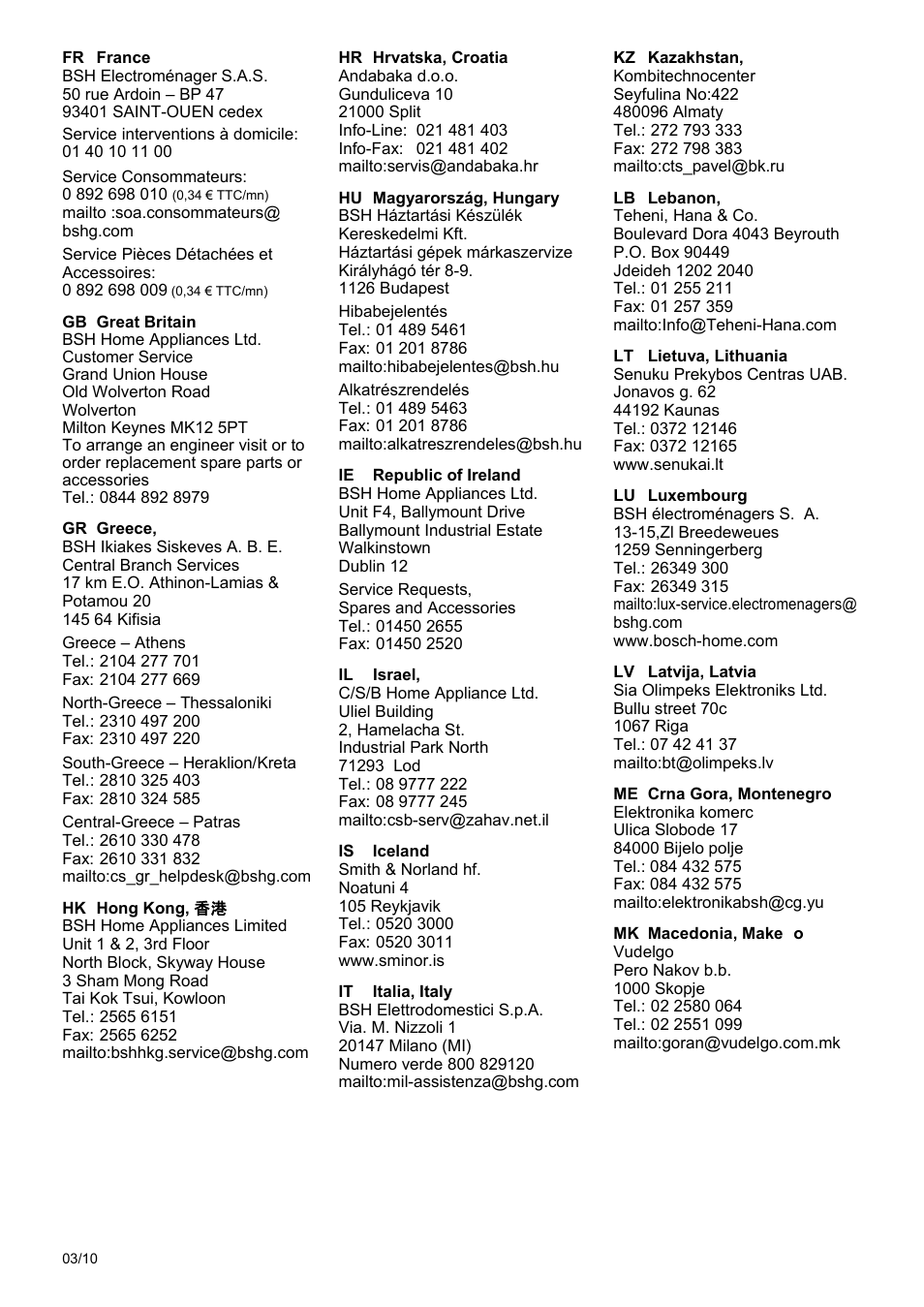 Bosch MSM 6 A 65 User Manual | Page 70 / 74
