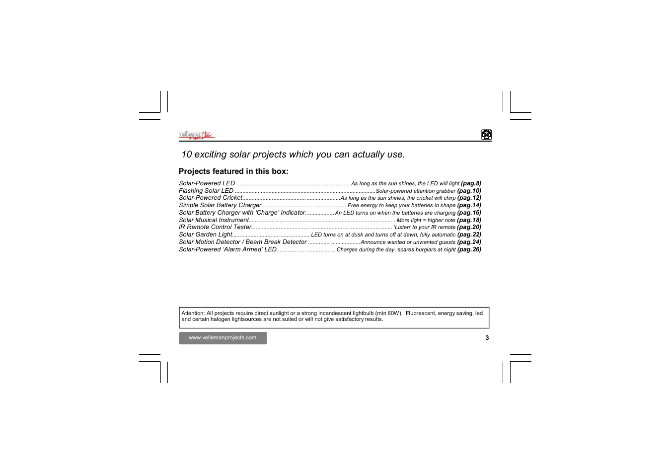 Velleman EDU02 User Manual | Page 3 / 28