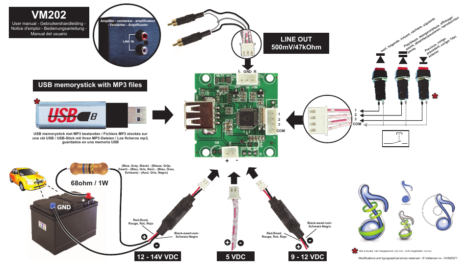 Velleman VM202 User Manual | 1 page