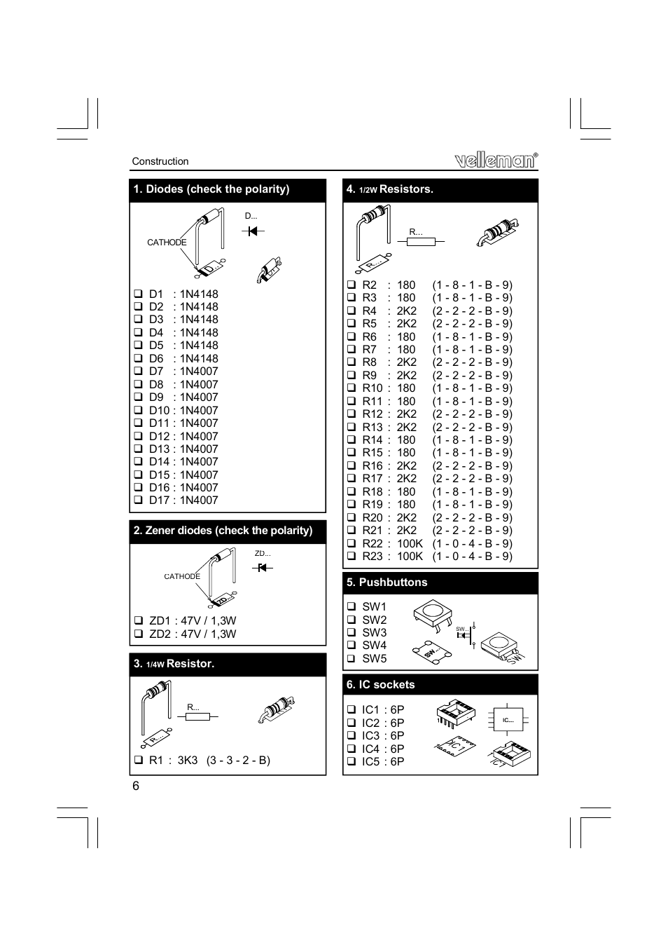 Velleman projects K8006 Assembly instructions User Manual | Page 6 / 16