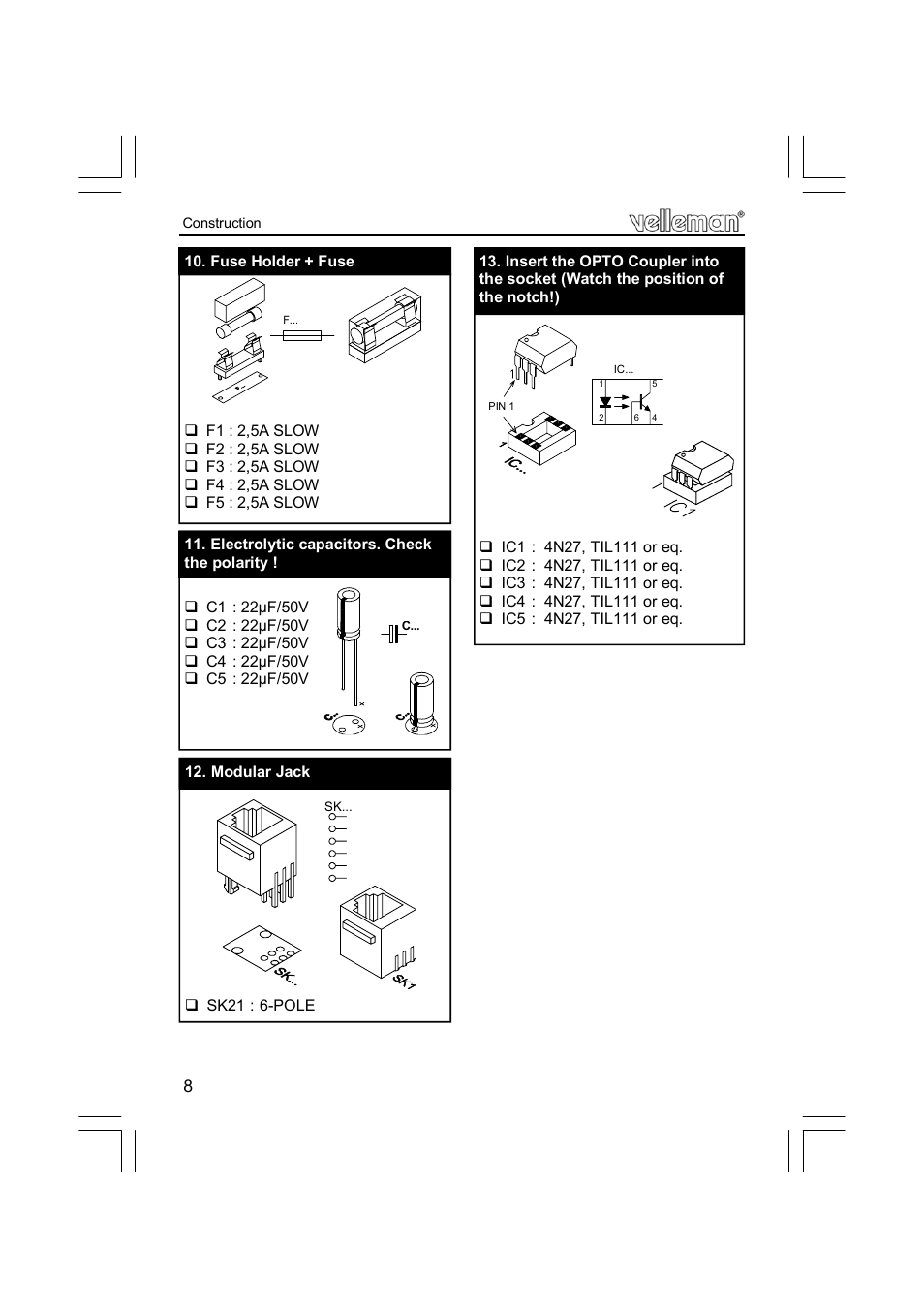 Velleman projects K8006 Assembly instructions User Manual | Page 8 / 16