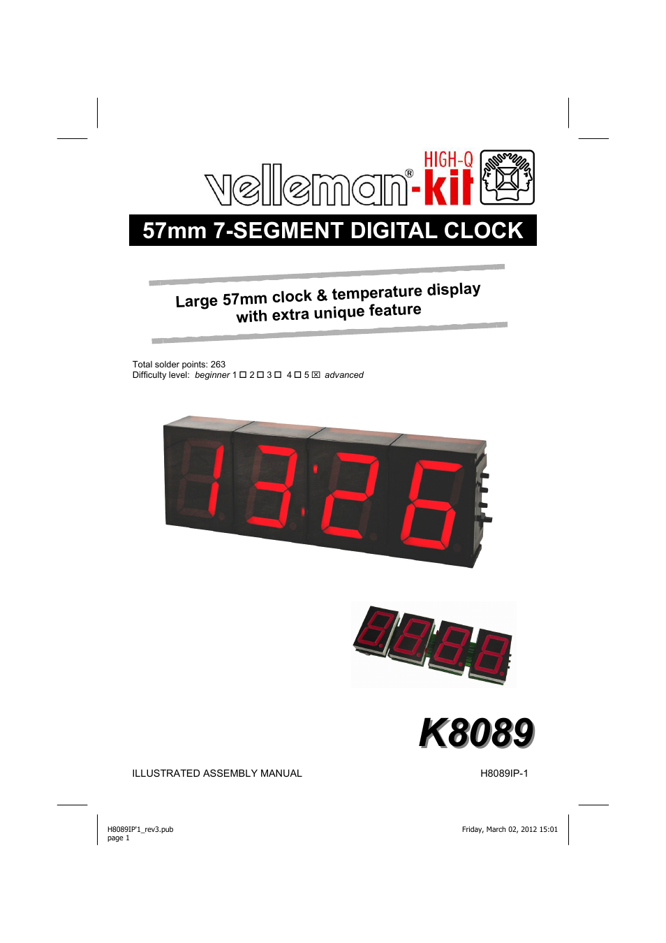 Velleman К8089 User Manual | 16 pages