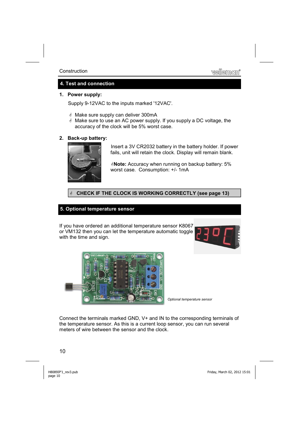 Velleman К8089 User Manual | Page 10 / 16