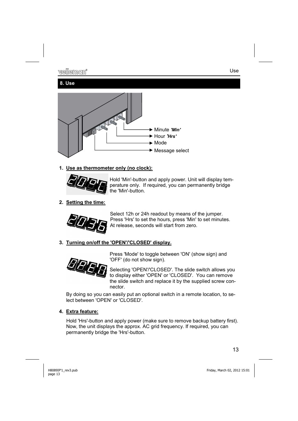 Velleman К8089 User Manual | Page 13 / 16