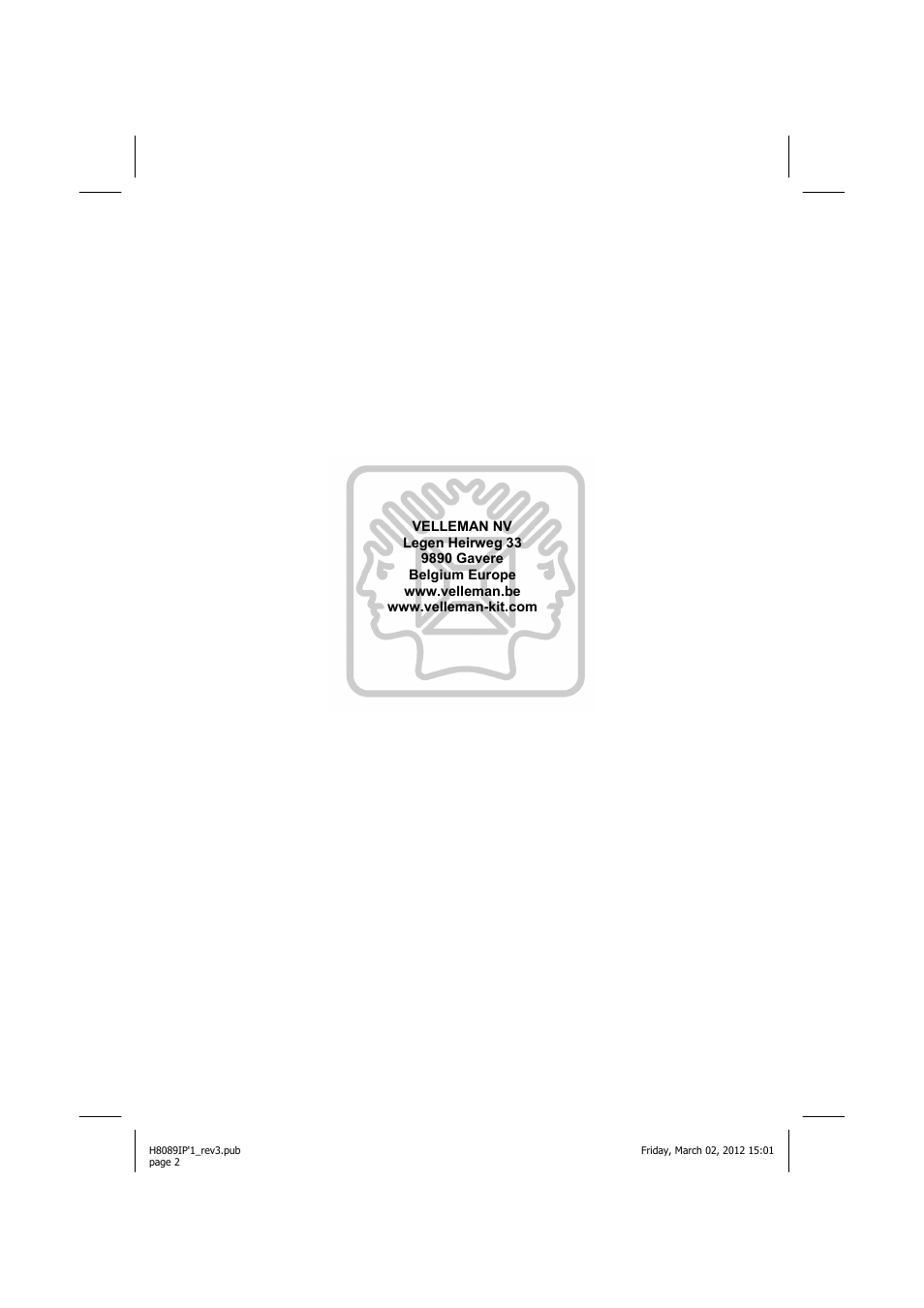 Velleman К8089 User Manual | Page 2 / 16