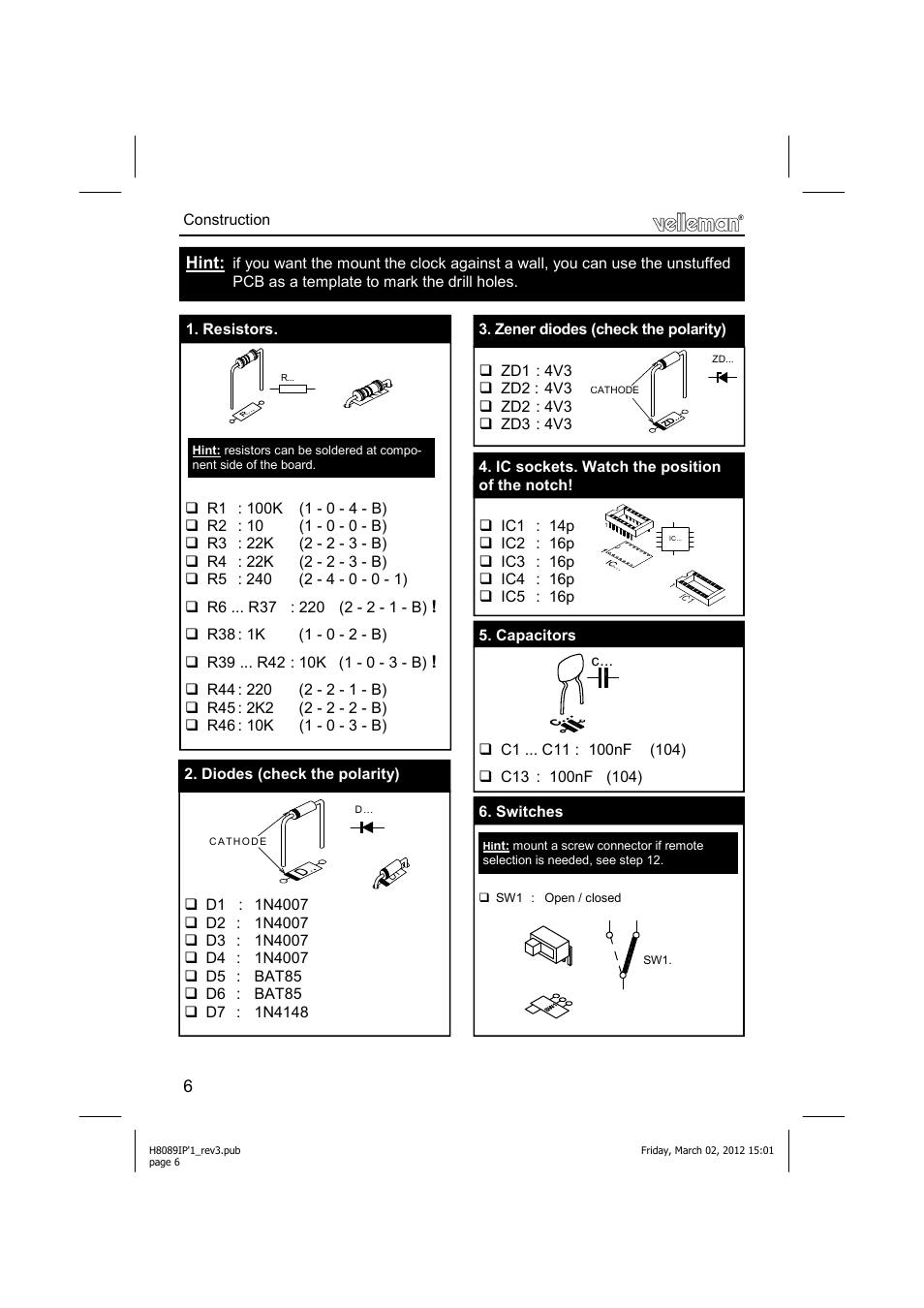 Velleman К8089 User Manual | Page 6 / 16