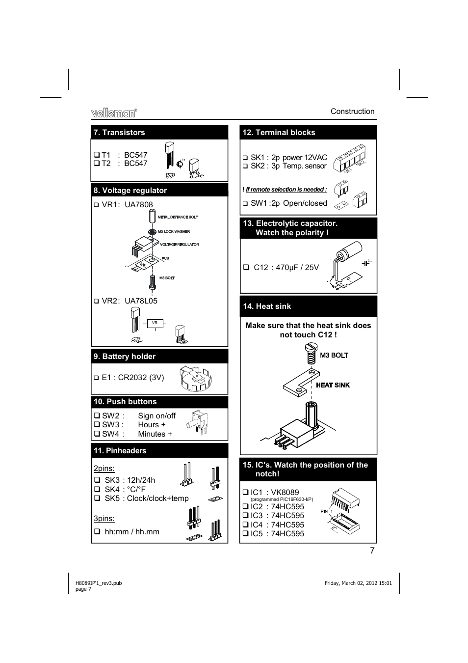 Velleman К8089 User Manual | Page 7 / 16