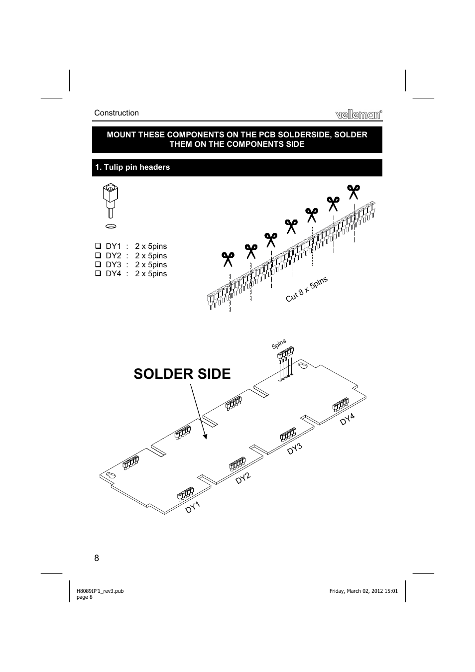 Solder side | Velleman К8089 User Manual | Page 8 / 16