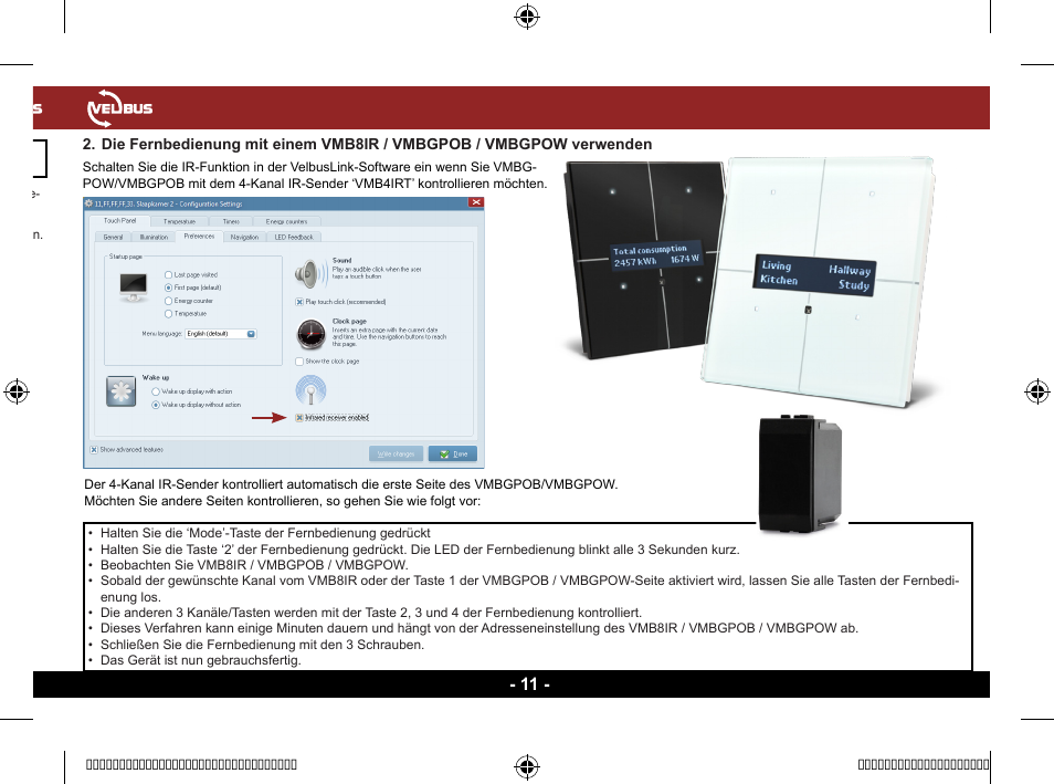 Die fernbedienung konfigurieren | Velleman VMB4IRT User Manual | Page 11 / 16