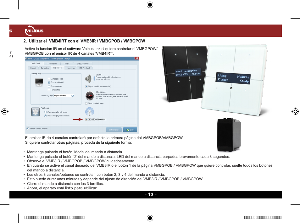 Configurar el mando a distancia | Velleman VMB4IRT User Manual | Page 13 / 16