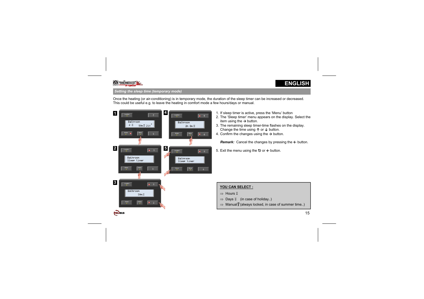 English | Velleman projects VMB1TC Short user manual User Manual | Page 15 / 24