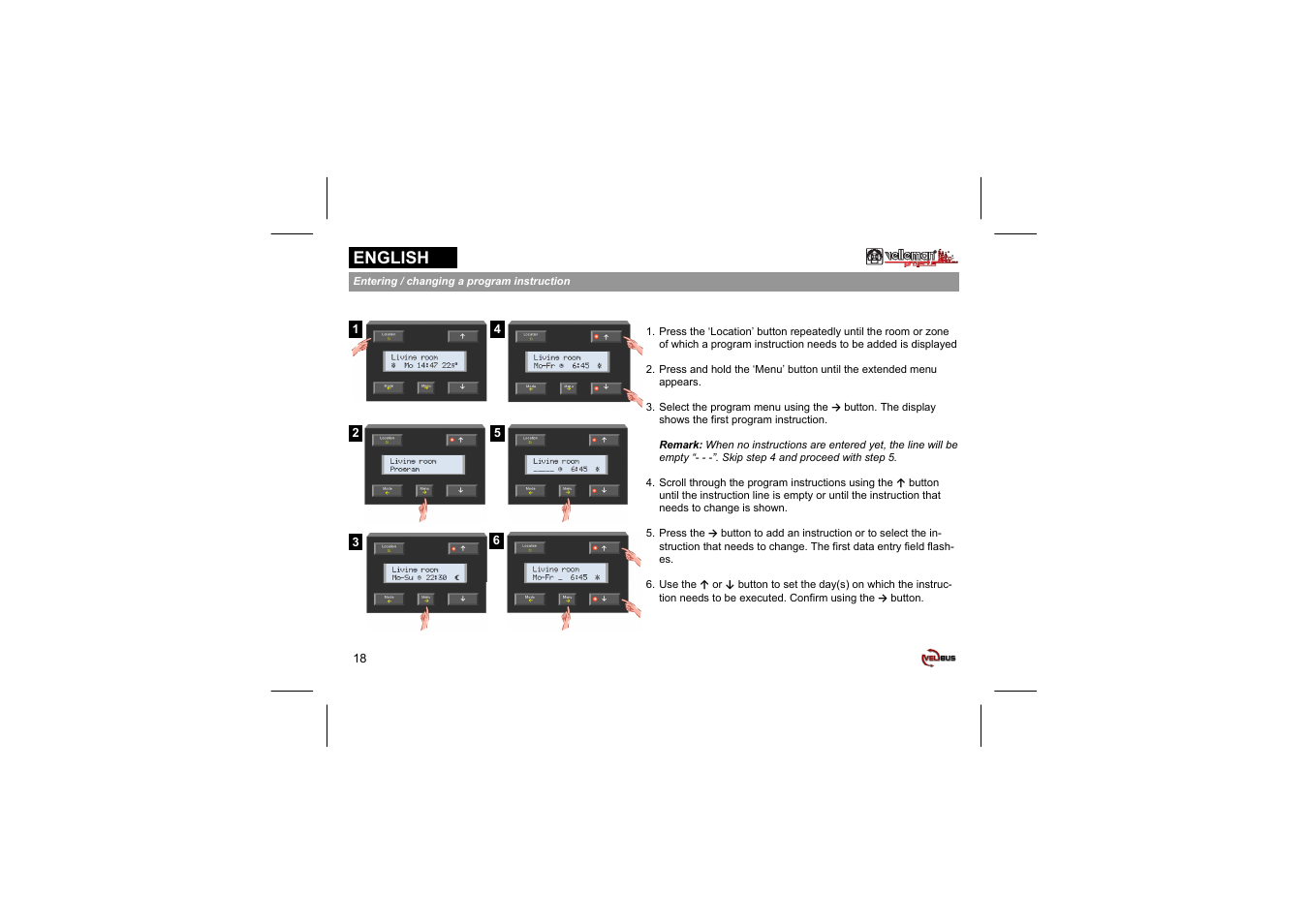 English | Velleman projects VMB1TC Short user manual User Manual | Page 18 / 24