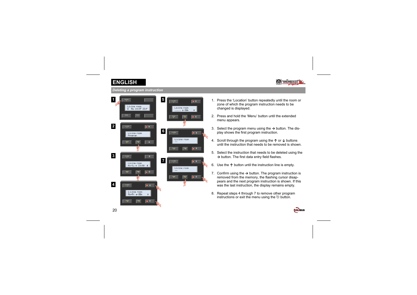 English | Velleman projects VMB1TC Short user manual User Manual | Page 20 / 24