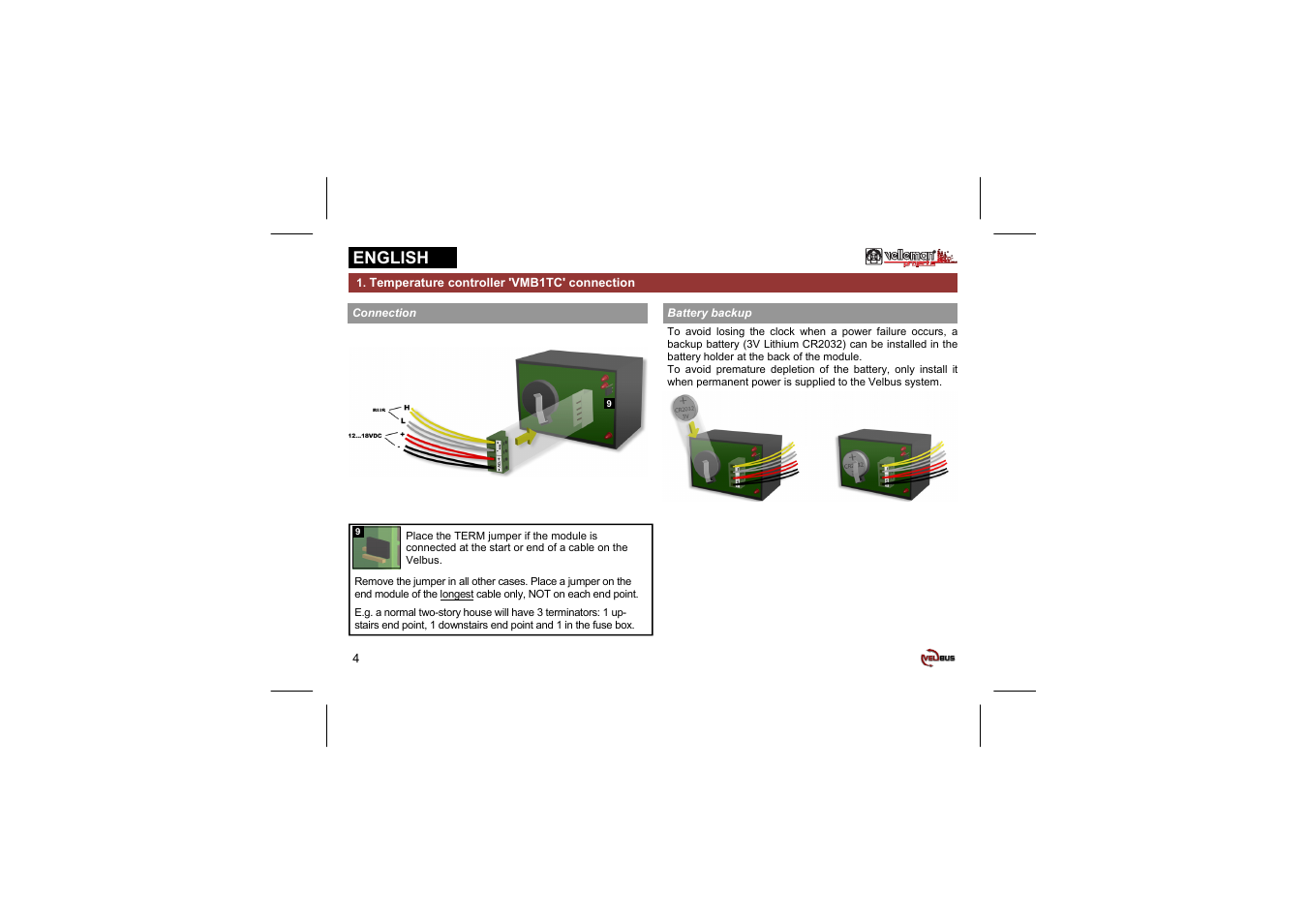 English | Velleman projects VMB1TC Short user manual User Manual | Page 4 / 24