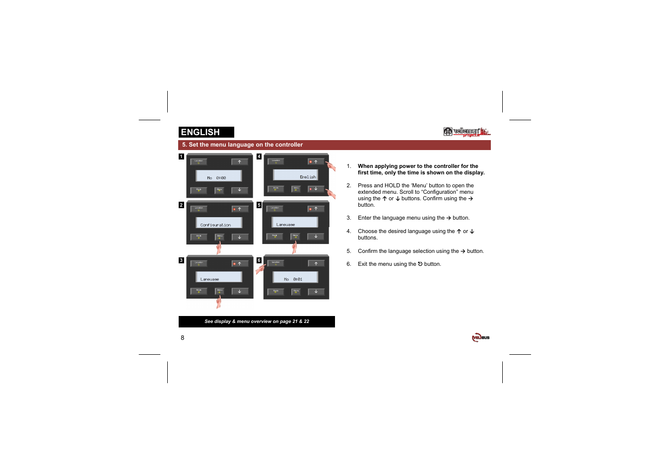 English | Velleman projects VMB1TC Short user manual User Manual | Page 8 / 24