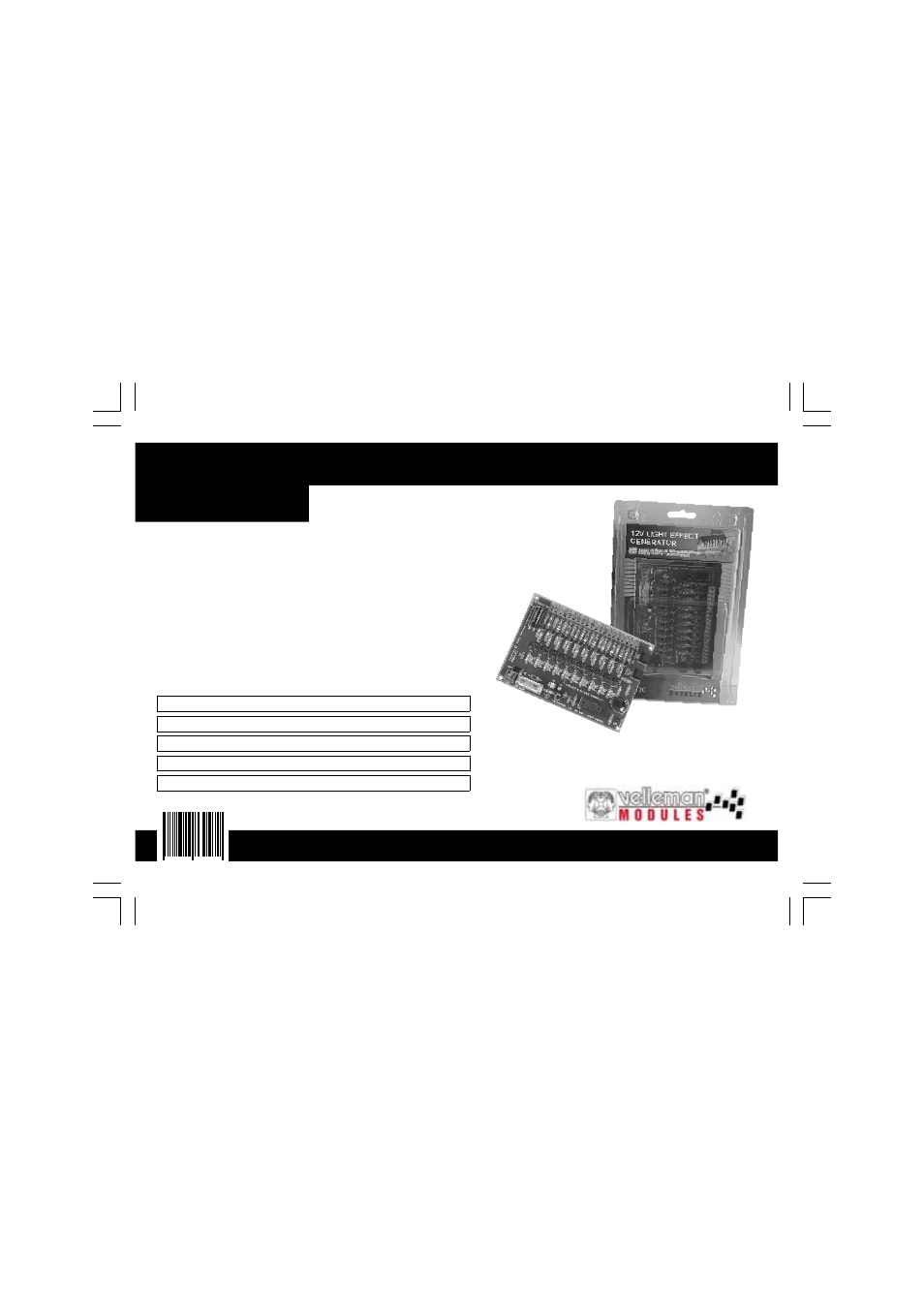 Vm120, 12v light effect generator | Velleman VM120 User Manual | Page 48 / 48