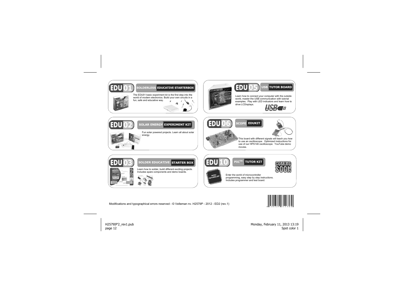 Velleman projects K2579 Assembly instructions User Manual | Page 12 / 12