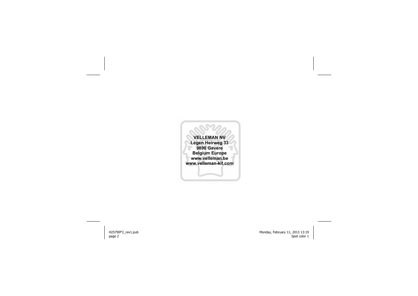 Velleman projects K2579 Assembly instructions User Manual | Page 2 / 12