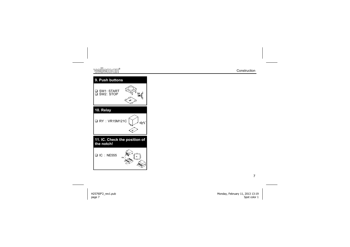 Velleman projects K2579 Assembly instructions User Manual | Page 7 / 12