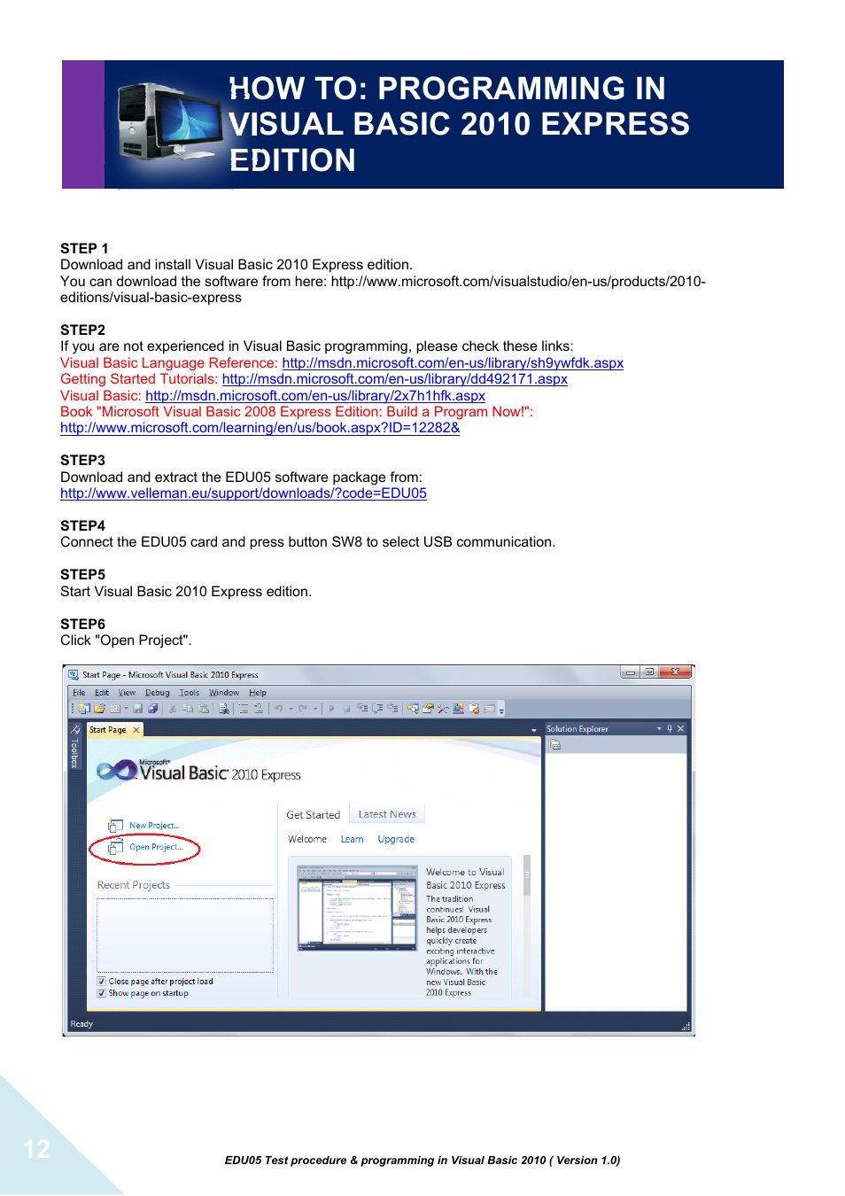 Velleman projects EDU05 Assembly instructions User Manual | Page 12 / 15