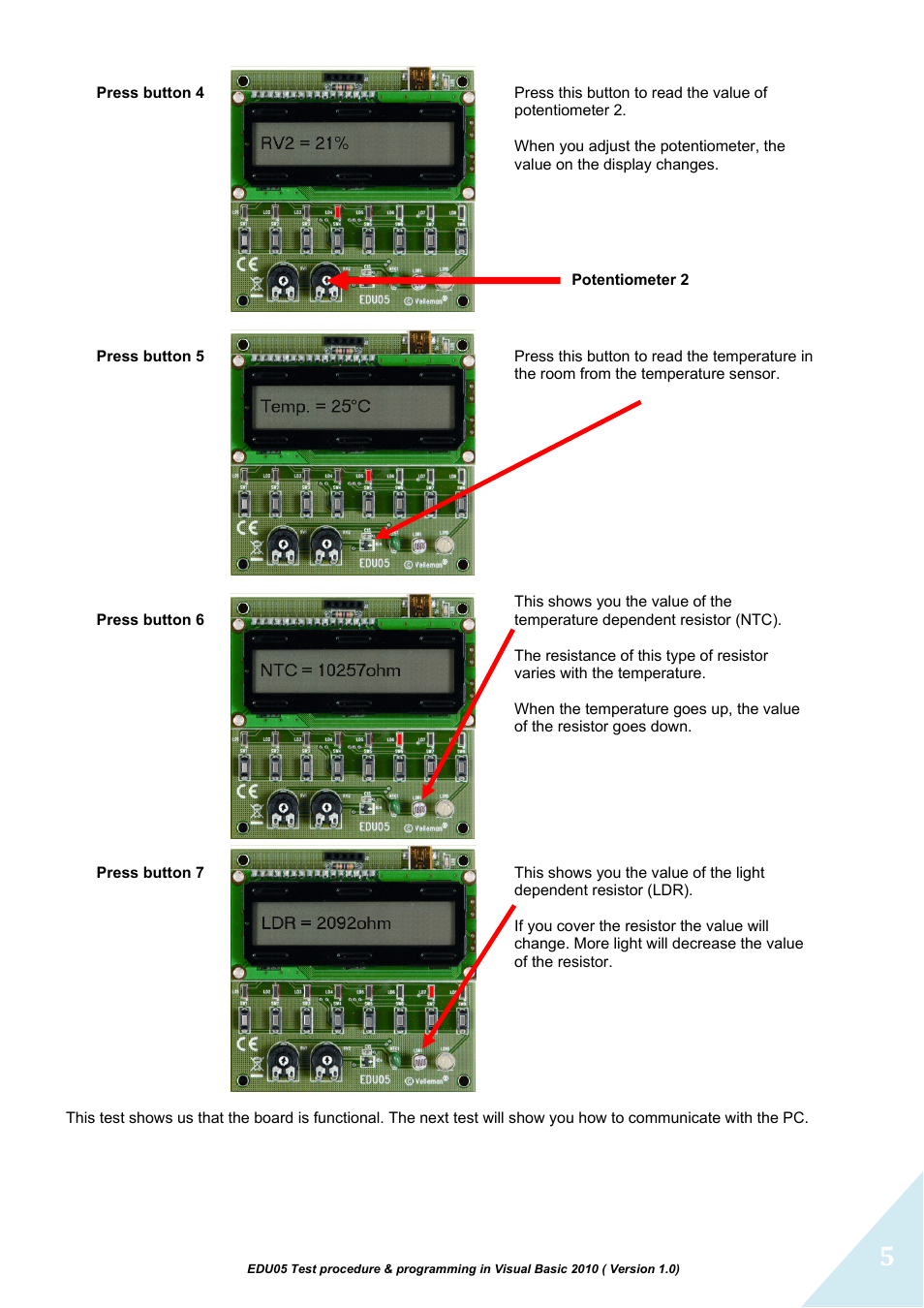 Velleman projects EDU05 Assembly instructions User Manual | Page 5 / 15