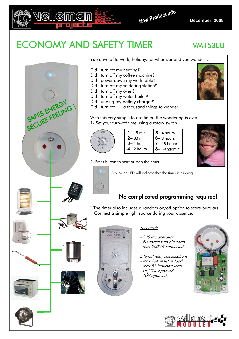 Velleman VM153 User Manual | 1 page