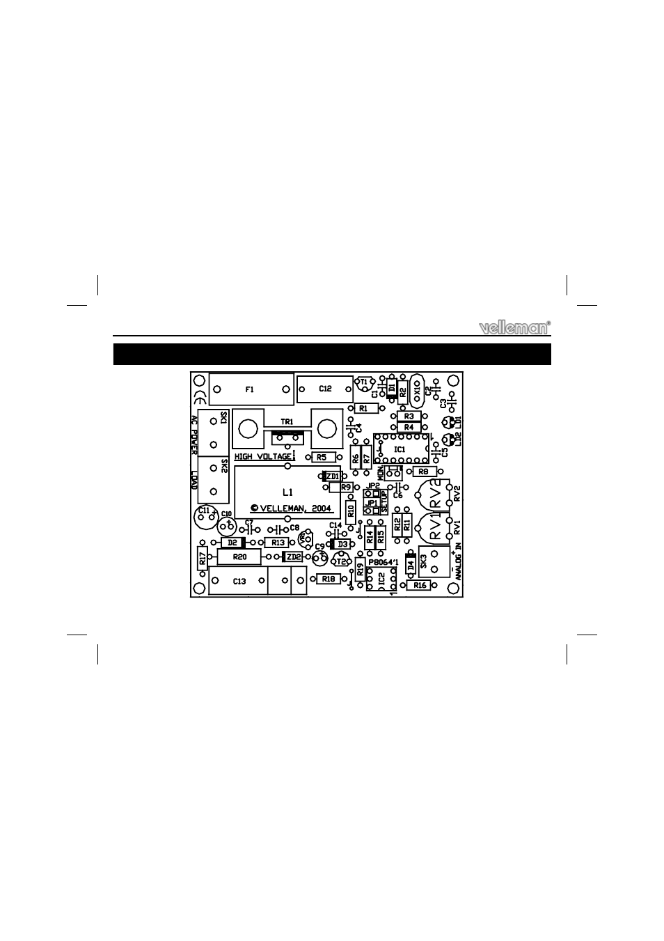 Pcb layout | Velleman К8064 User Manual | Page 14 / 16